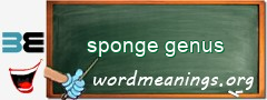 WordMeaning blackboard for sponge genus